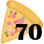 70 pizzas collected.