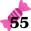 55 sweets collected.