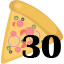 30 pizzas collected.