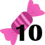 10 sweets collected.
