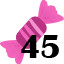 45 sweets collected.