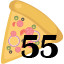 55 pizzas collected.