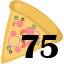 75 pizzas collected.
