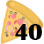 40 pizzas collected.