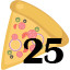25 pizzas collected.