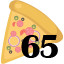 65 pizzas collected.
