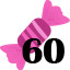 60 sweets collected.