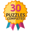 30 Puzzles Completed