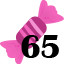 65 sweets collected.