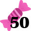 50 sweets collected.