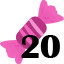20 sweets collected.