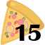 15 pizzas collected.