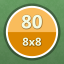 Solved 80 puzzles (8x8)