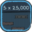 5 x 25,000