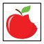 Half eaten apple.