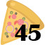 45 pizzas collected.