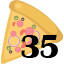 35 pizzas collected.
