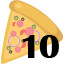 10 pizzas collected.