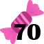 70 sweets collected.